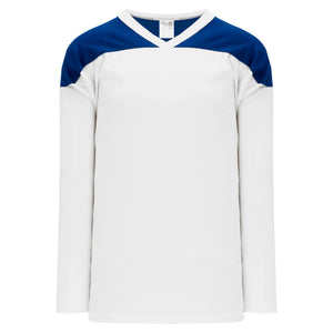 H6100-207 White/Royal Practice Style Blank Hockey Jerseys