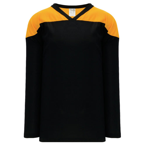 H6100-212 Black/Gold Practice Style Blank Hockey Jerseys