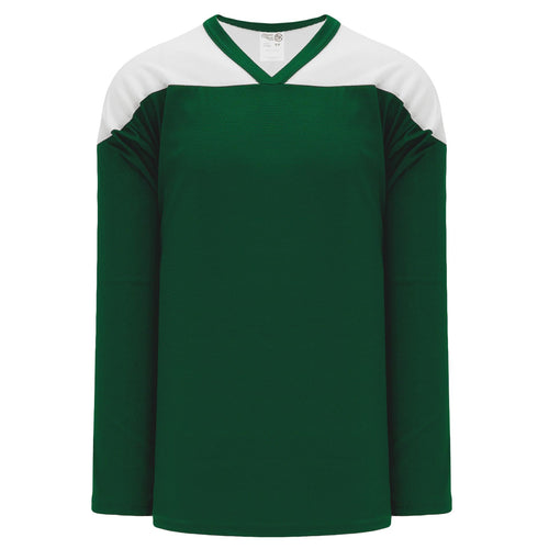 H6100-260 Dark Green/White Practice Style Blank Hockey Jerseys