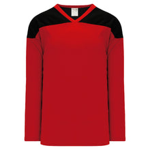 H6100-264 Red/Black Practice Style Blank Hockey Jerseys