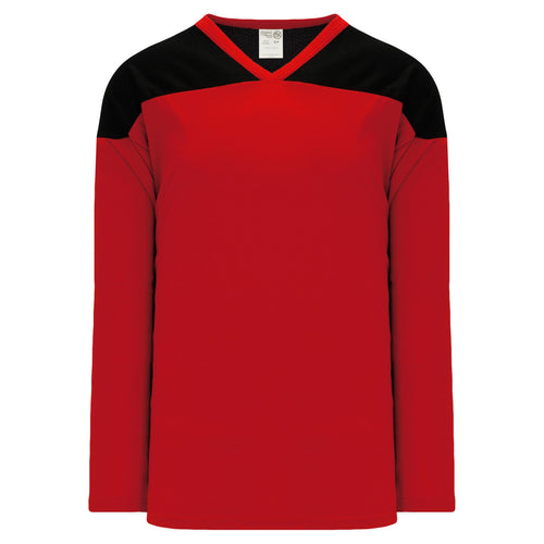 H6100-264 Red/Black Practice Style Blank Hockey Jerseys