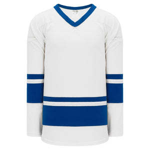 H6400-207 White/Royal League Style Blank Hockey Jerseys