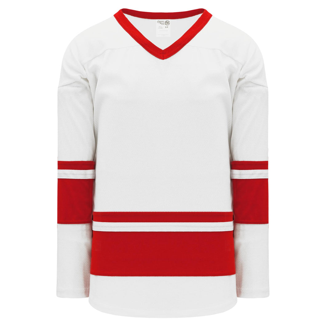 H6400-209 White/Red League Style Blank Hockey Jerseys