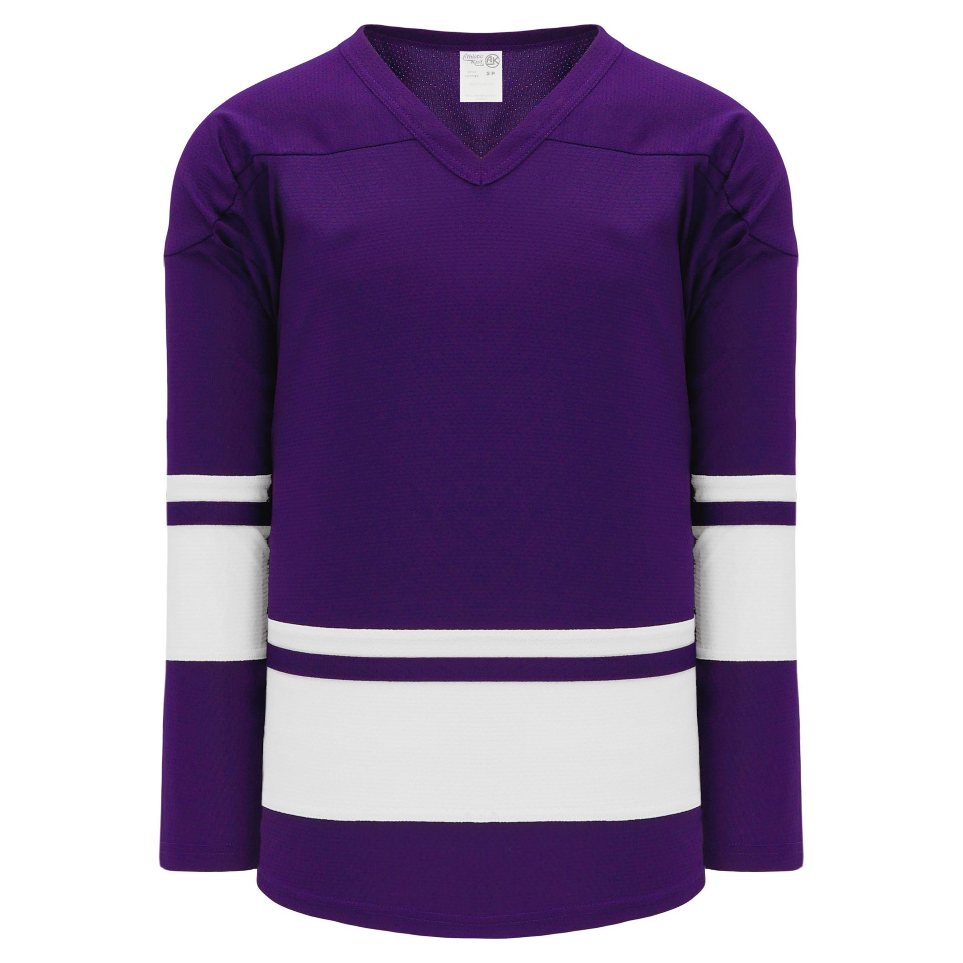 H6400-220 Purple/White League Style Blank Hockey Jerseys Youth Small