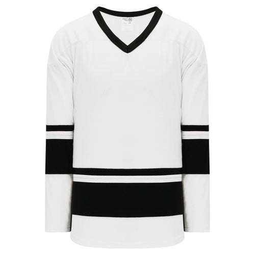 H6400-222 White/Black League Style Blank Hockey Jerseys