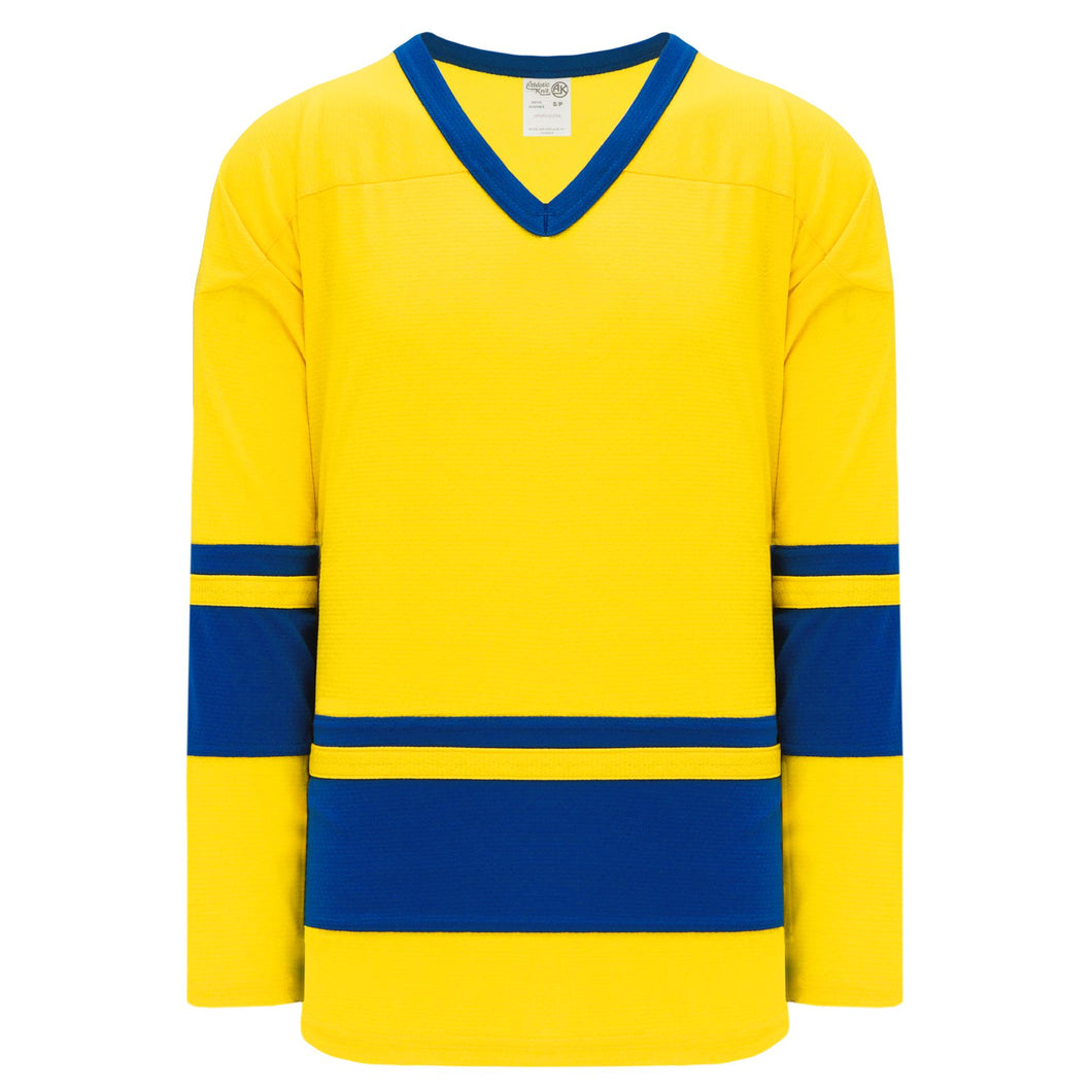 H6400-257 Maize/Royal League Style Blank Hockey Jerseys