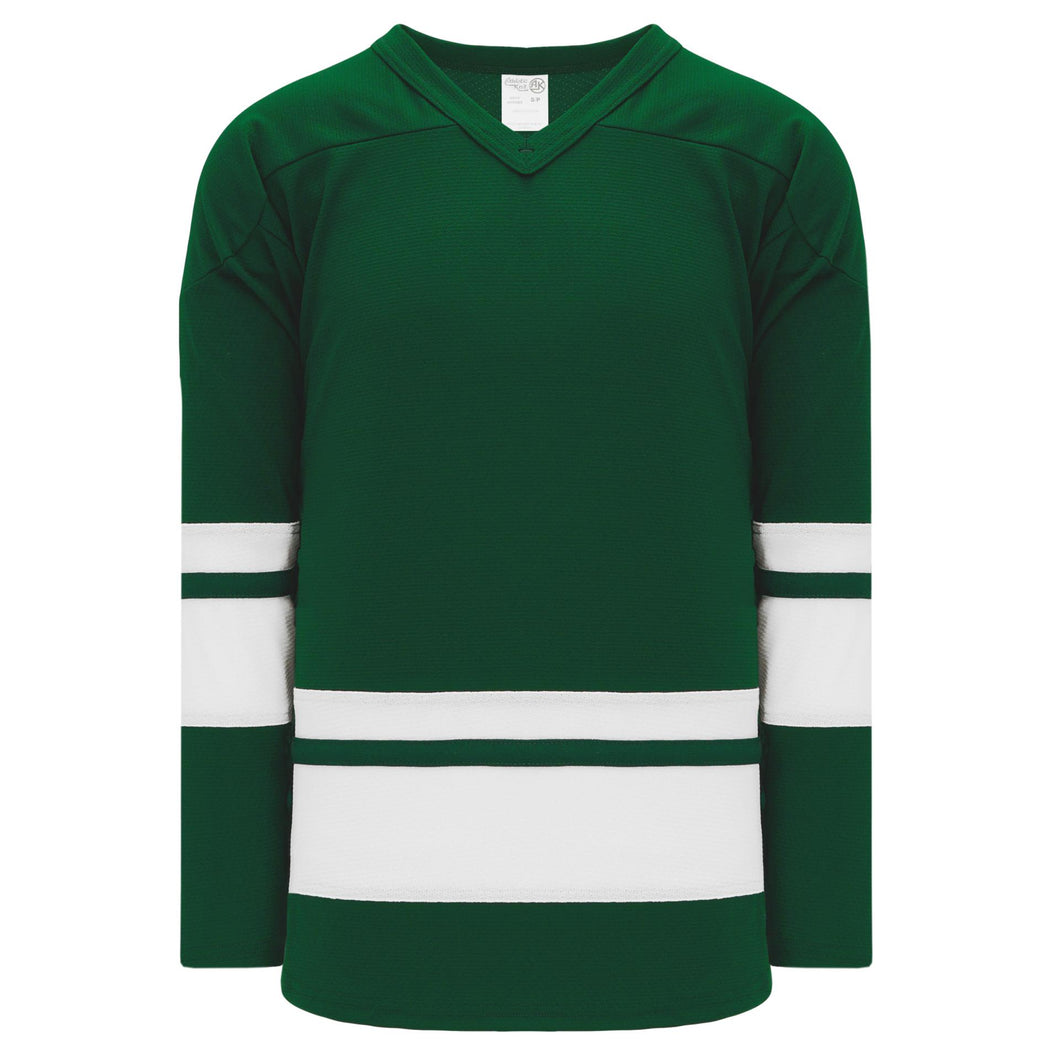 H6400-260 Dark Green/White League Style Blank Hockey Jerseys