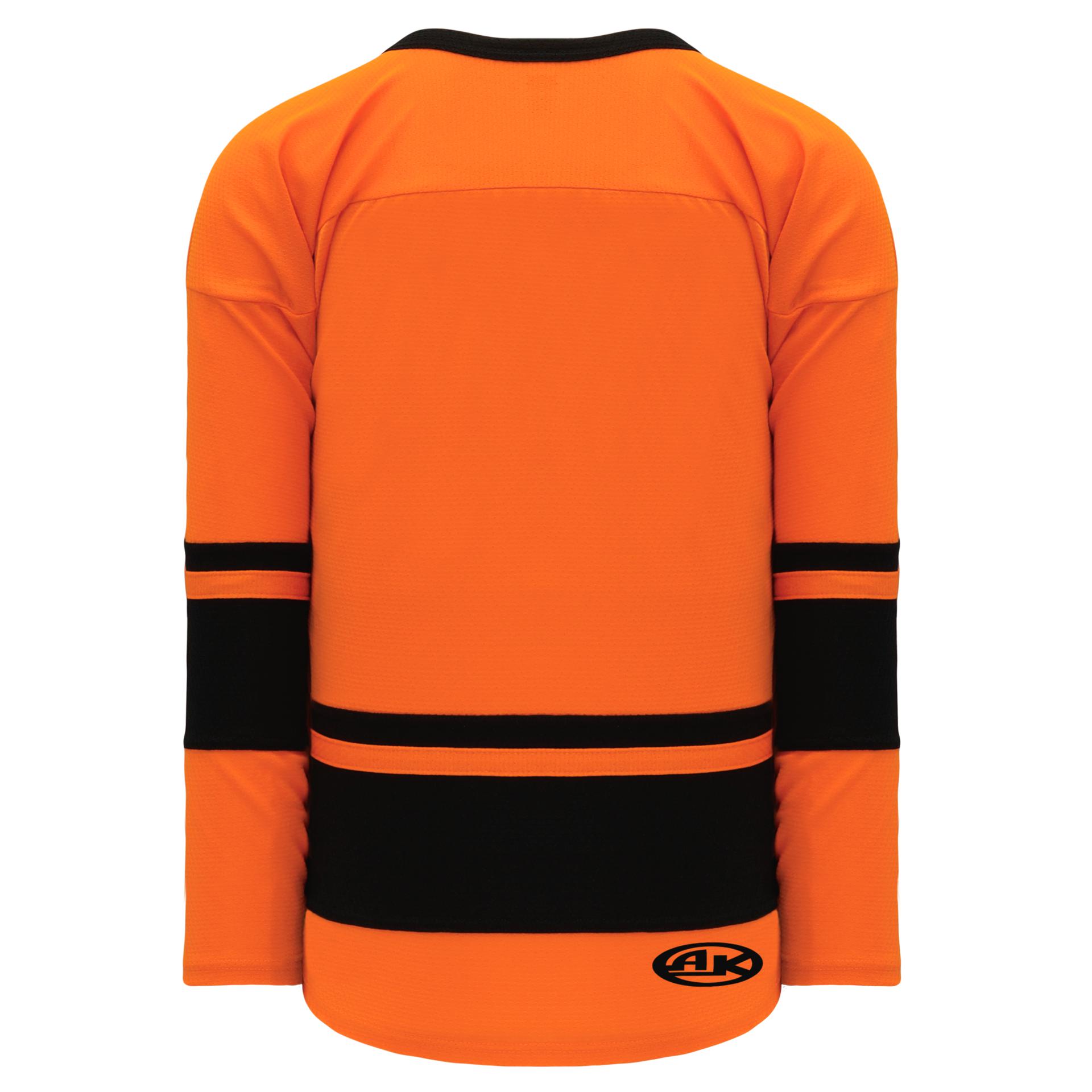 ASOS Design Oversized Hockey Jersey with City Print in Black and Orange