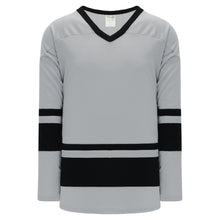 H6400-822 Grey/Black League Style Blank Hockey Jerseys