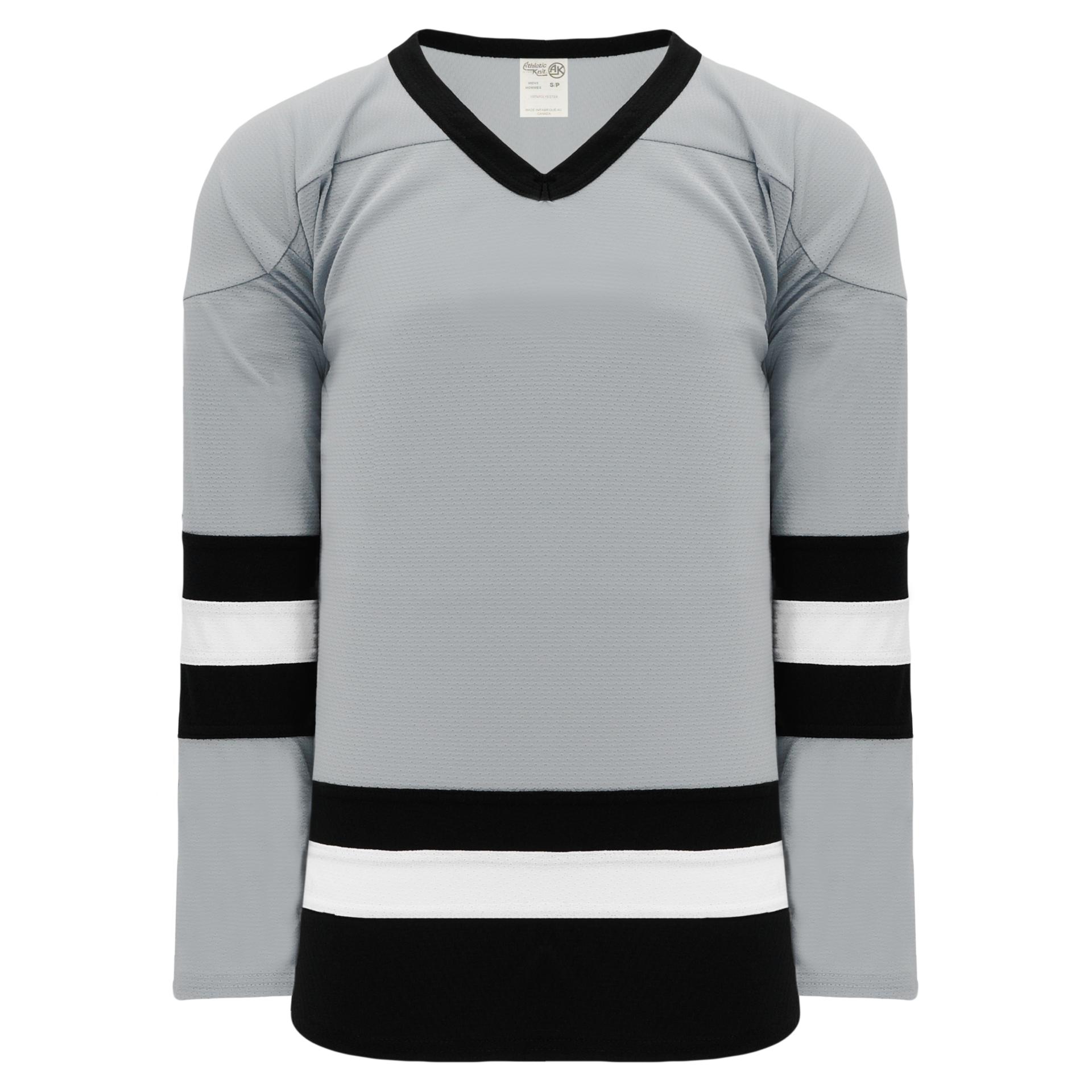 H6500-112 Grey/Black/White League Style Blank Hockey Jerseys