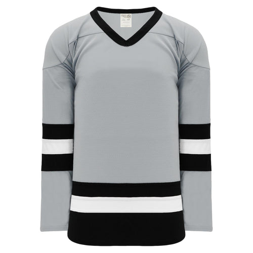 H6500-112 Grey/Black/White League Style Blank Hockey Jerseys