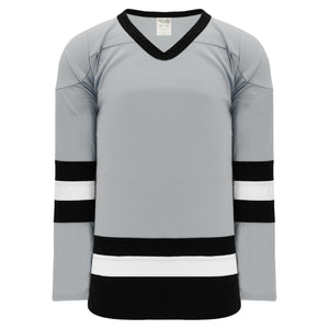 H6500-112 Grey/Black/White League Style Blank Hockey Jerseys