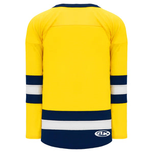 H6500-255 Maize/Navy/White League Style Blank Hockey Jerseys