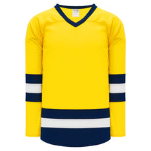 H6500-255 Maize/Navy/White League Style Blank Hockey Jerseys