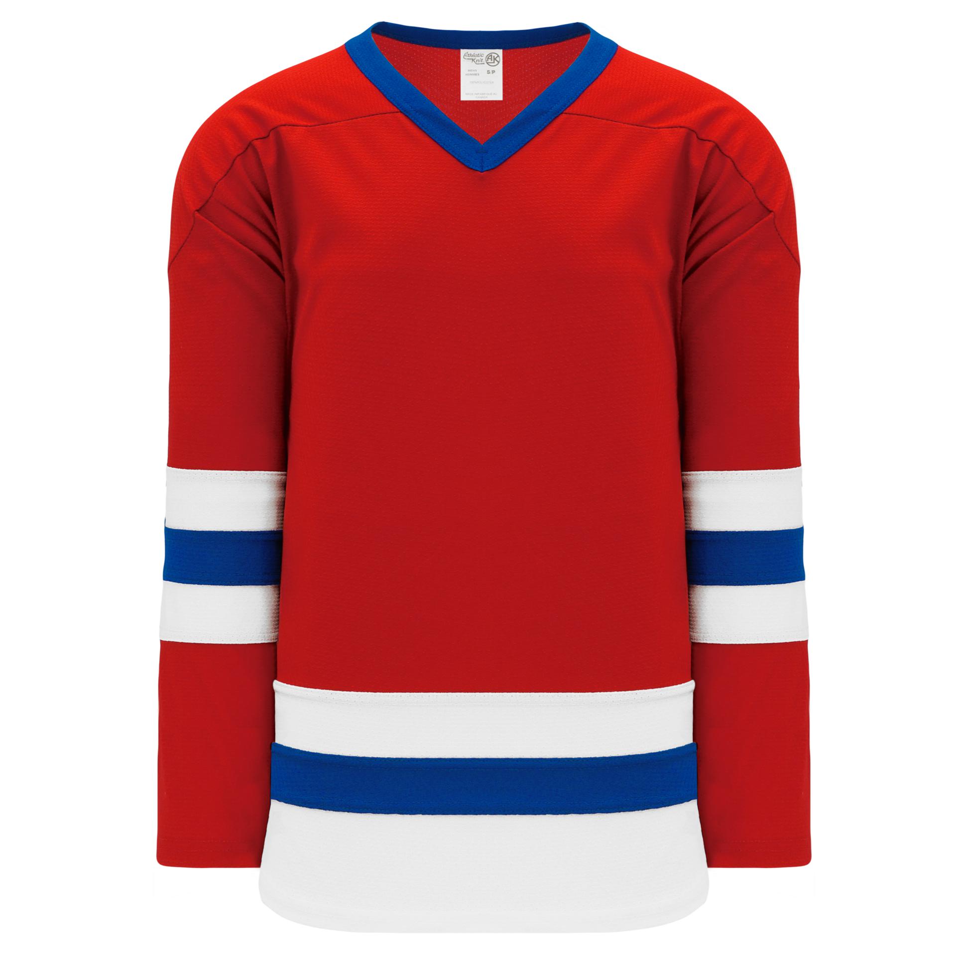 Red Blue and White Stripe Sublimated Custom Hockey Jerseys | YoungSpeeds