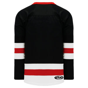 H6500-348 Black/White/Red League Style Blank Hockey Jerseys