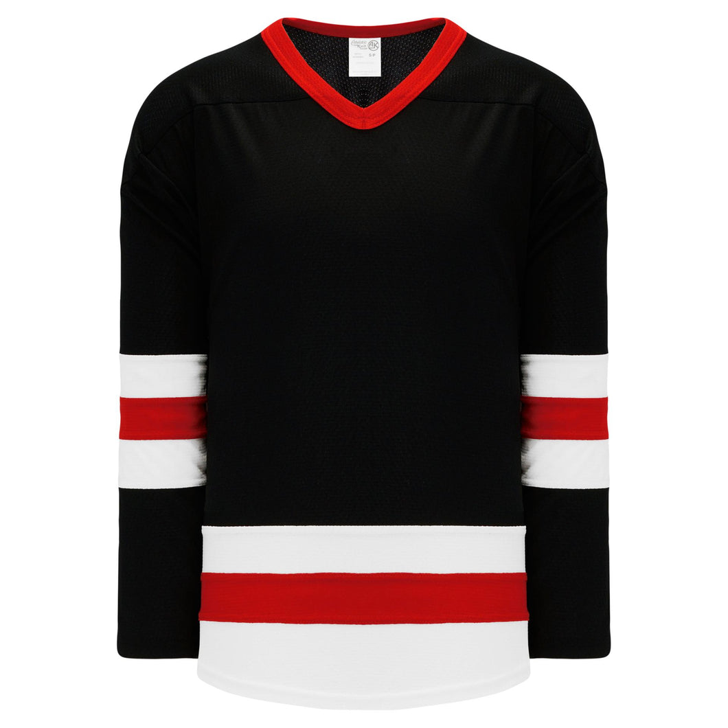 H6500-348 Black/White/Red League Style Blank Hockey Jerseys