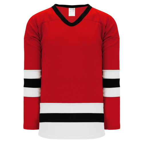 H6500-414 Red/White/Black League Style Blank Hockey Jerseys