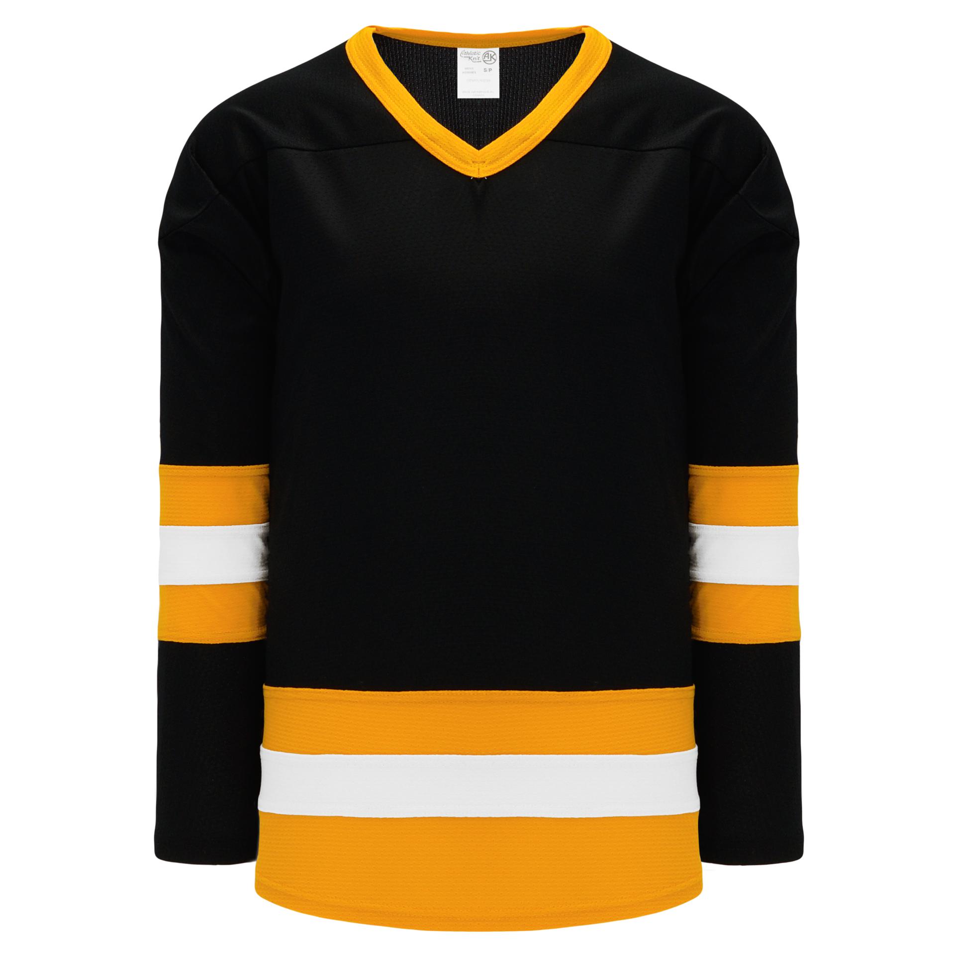Custom Hockey Jersey Black Royal-Yellow Hockey Lace Neck Jersey Men's Size:L