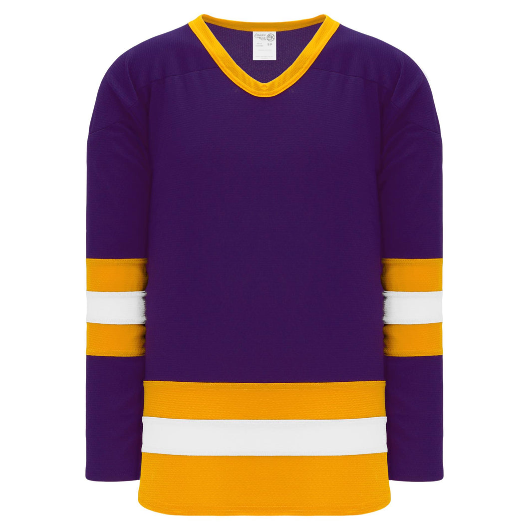 Custom Purple Orange-White Hockey Jersey Men's Size:3XL