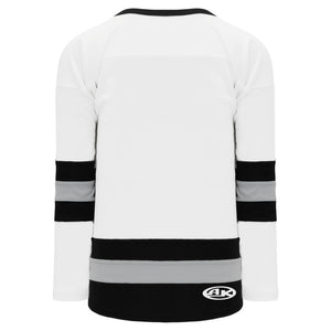H6500-627 White/Black/Grey League Style Blank Hockey Jerseys