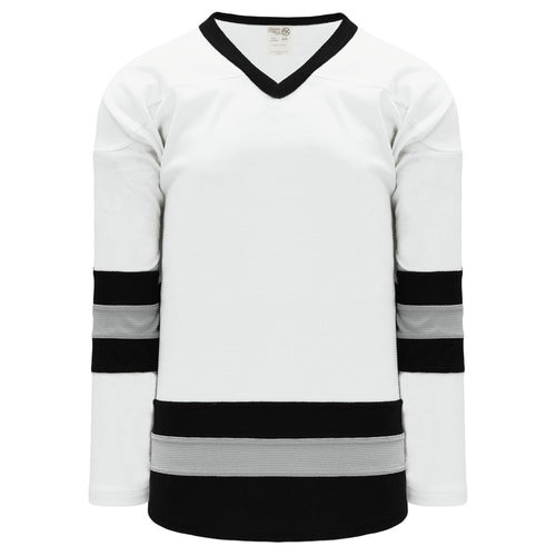 H6500-627 White/Black/Grey League Style Blank Hockey Jerseys