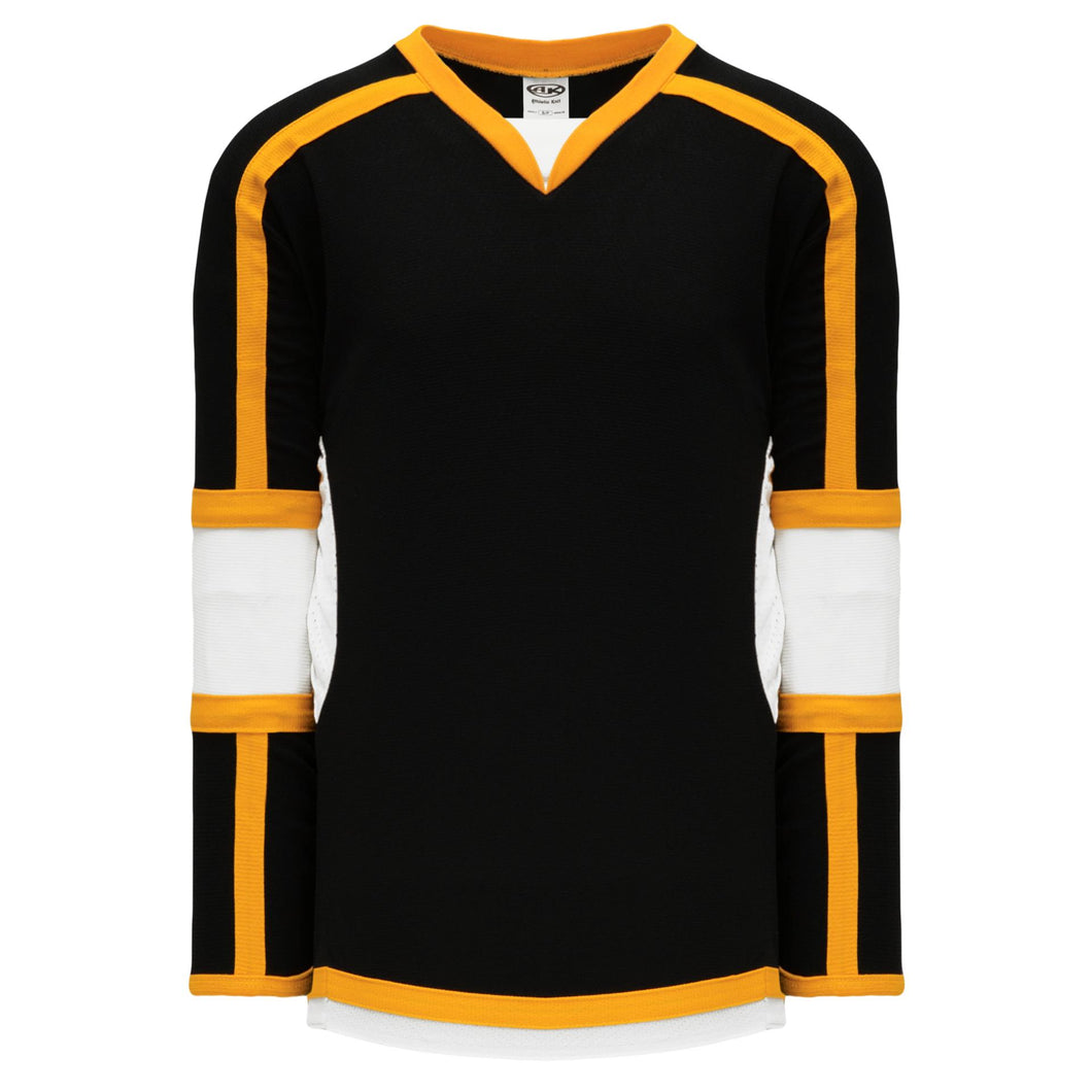 H7000-437 Black/White/Gold League Style Blank Hockey Jerseys