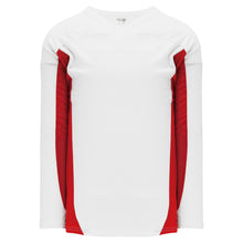H7100-209 White/Red League Style Blank Hockey Jerseys