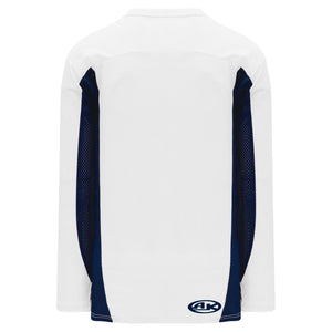 H7100-217 White/Navy League Style Blank Hockey Jerseys
