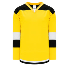 H7400-256 Maize/Black/White League Style Blank Hockey Jerseys