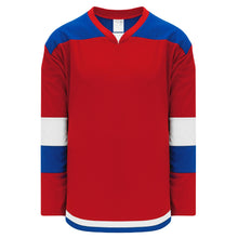 H7400-344 Red/Royal/White League Style Blank Hockey Jerseys