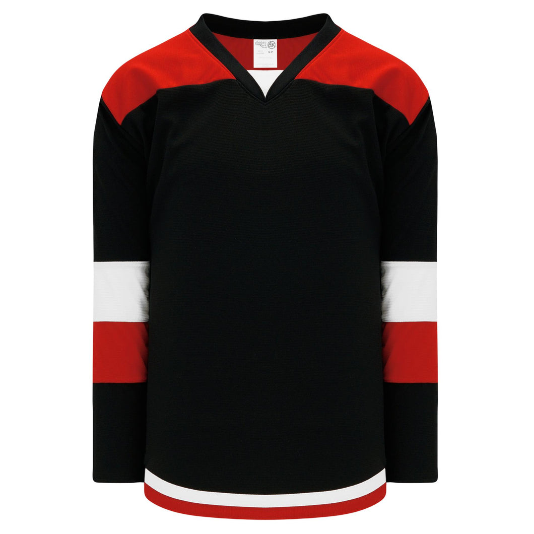 H7400-348 Black/Red/White League Style Blank Hockey Jerseys