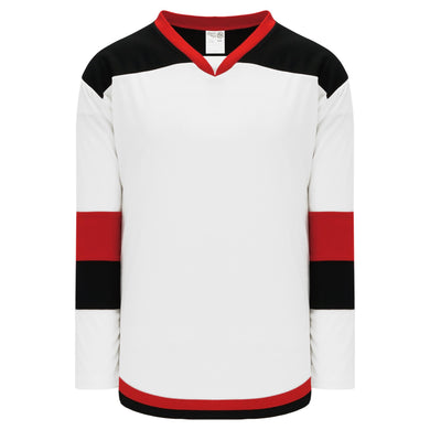 H7400-415 White/Black/Red League Style Blank Hockey Jerseys