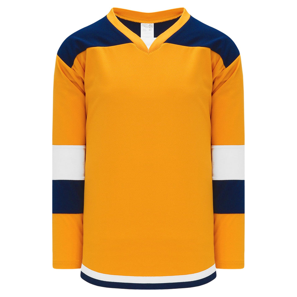 H7400 431 Gold Navy White League Style Blank Hockey Jerseys BlankHockeyJerseys