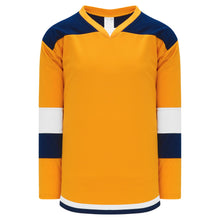 H7400-431 Gold/Navy/White League Style Blank Hockey Jerseys