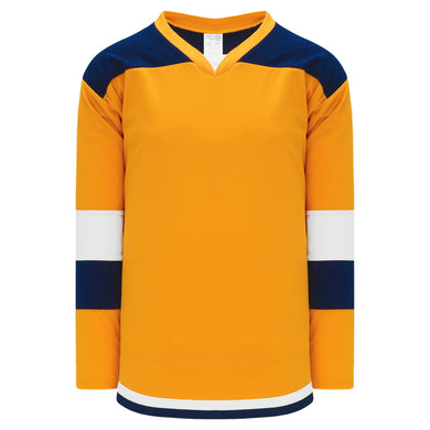 H7400-431 Gold/Navy/White League Style Blank Hockey Jerseys