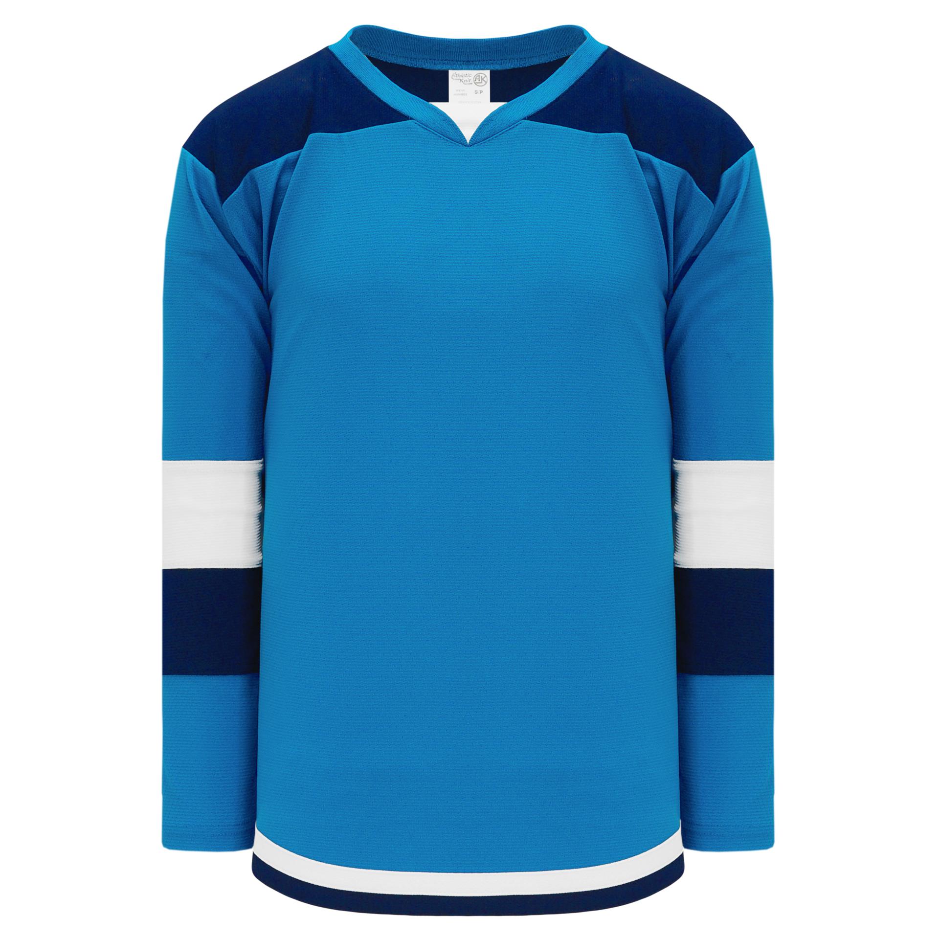 H7400-468 Pro Blue/Navy/White League Style Blank Hockey Jerseys Adult 2XL