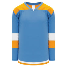 H7400-473 Sky/Gold/White League Style Blank Hockey Jerseys