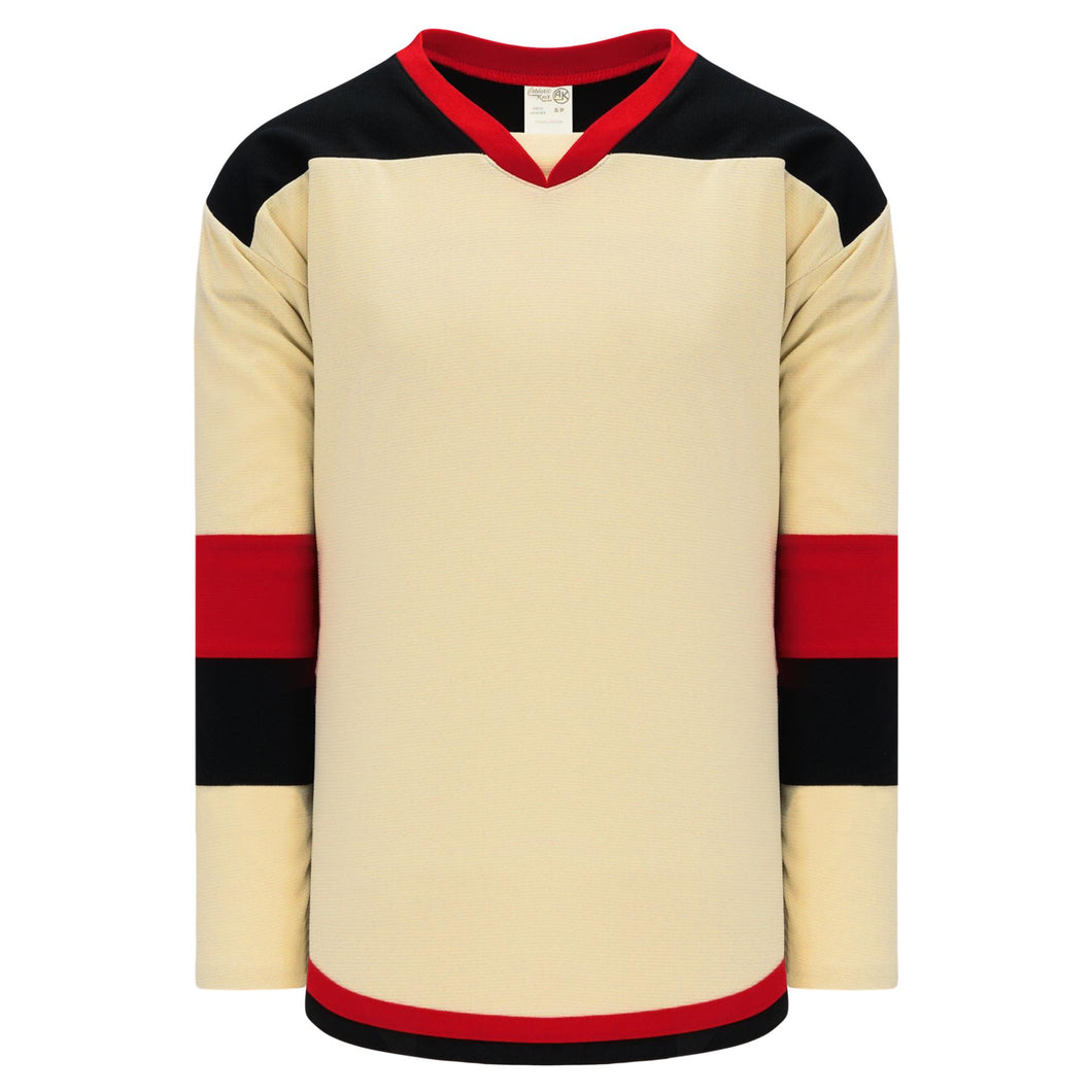 H7400-546 Sand/Black/Red League Style Blank Hockey Jerseys