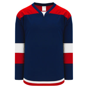 H7400-764 Navy/Red/White League Style Blank Hockey Jerseys