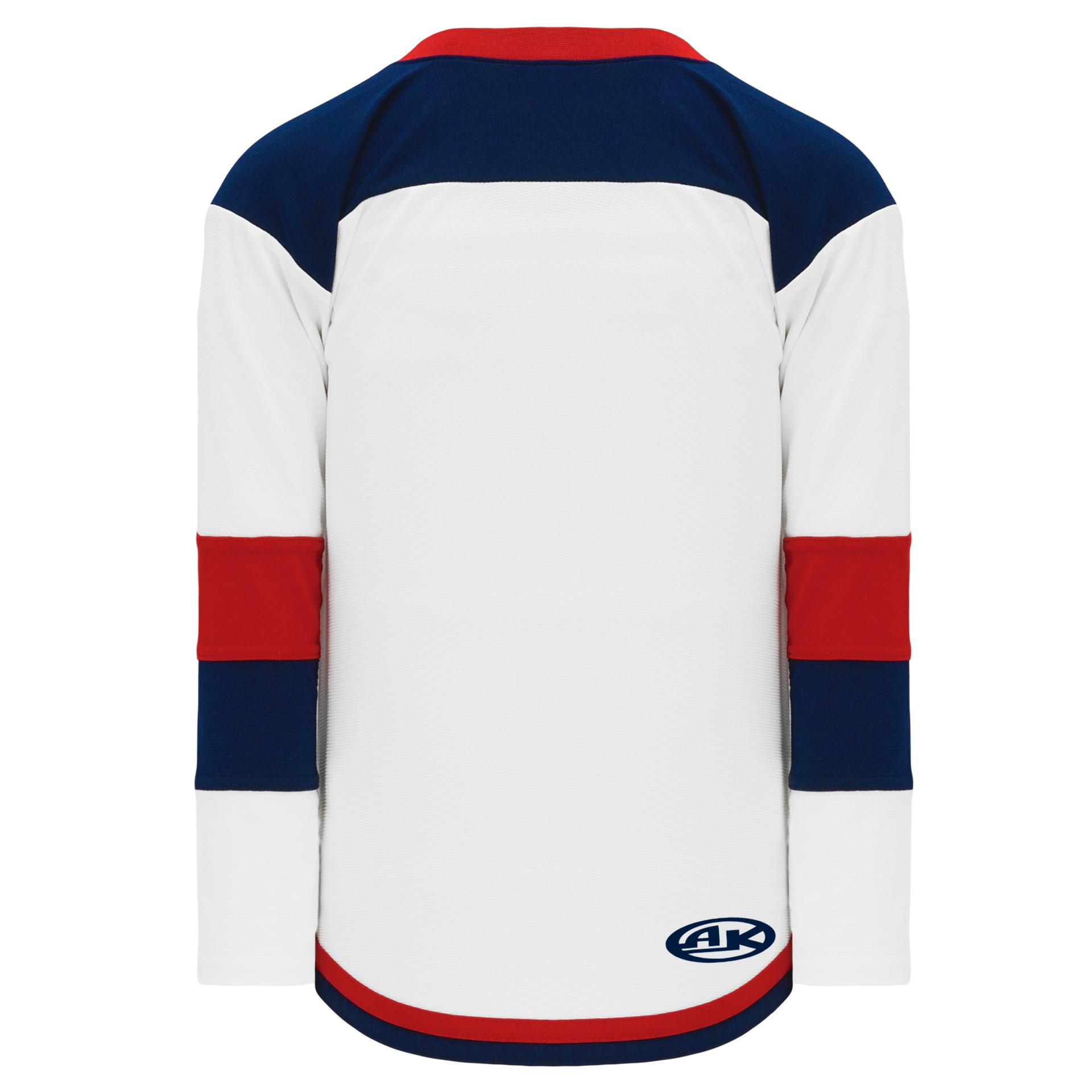 H7400-765 White/Navy/Red League Style Blank Hockey Jerseys Adult Small
