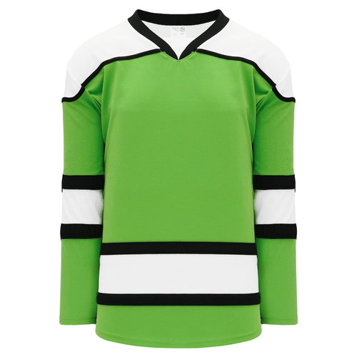 H7500-107 Lime Green/White/Black League Style Blank Hockey Jerseys