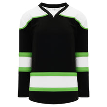 H7500-247 Black/White/Lime Green League Style Blank Hockey Jerseys