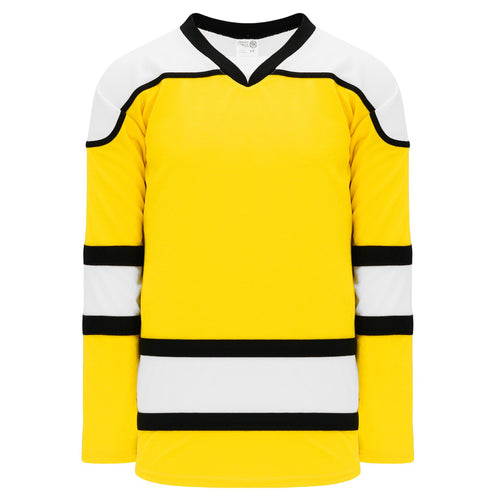 H7500-256 Maize/White/Black League Style Blank Hockey Jerseys