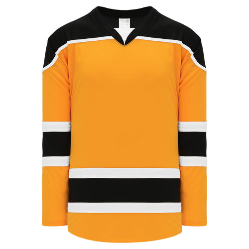 H7500-329 Gold/Black/White League Style Blank Hockey Jerseys