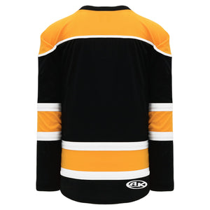 H7500-437 Black/Gold/White League Style Blank Hockey Jerseys