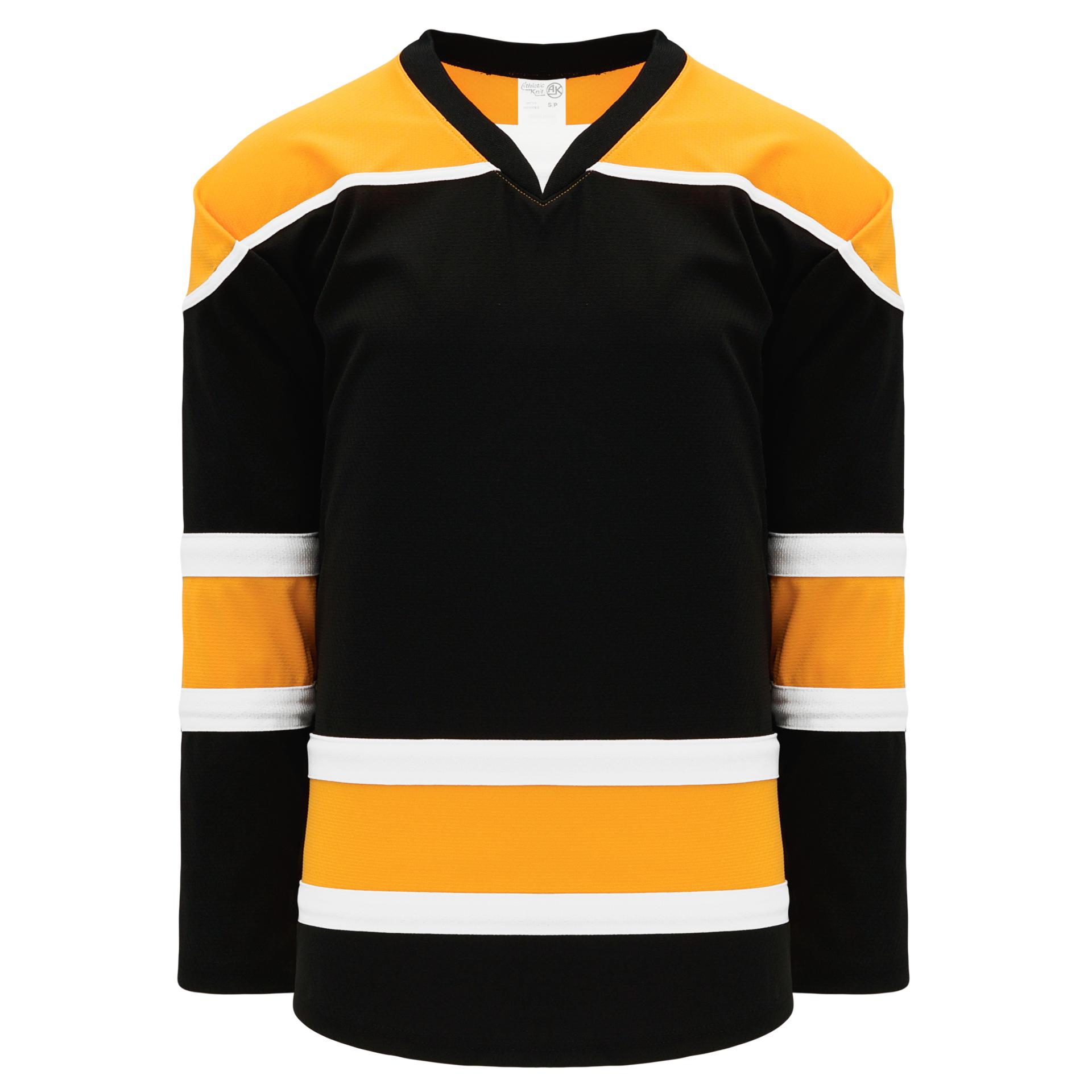 H6500-436 White/Black/Gold League Style Blank Hockey Jerseys Adult Medium