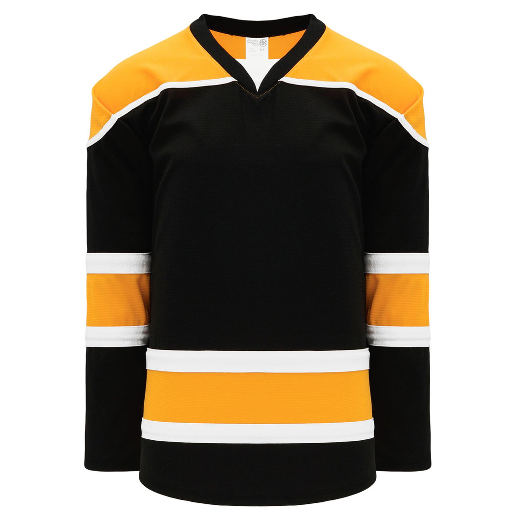 Custom White Black-Orange Hockey Jersey Youth Size:L