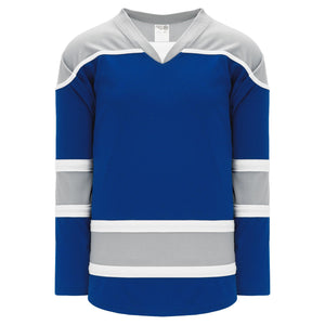 H7500-446 Royal/Grey/White League Style Blank Hockey Jerseys