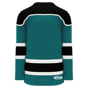 H7500-457 Teal/Black/White League Style Blank Hockey Jerseys